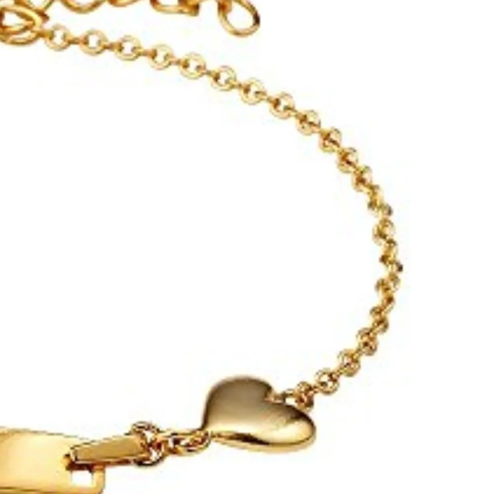 14k Gold Plated Baby ID Plain Heart Bracelet.